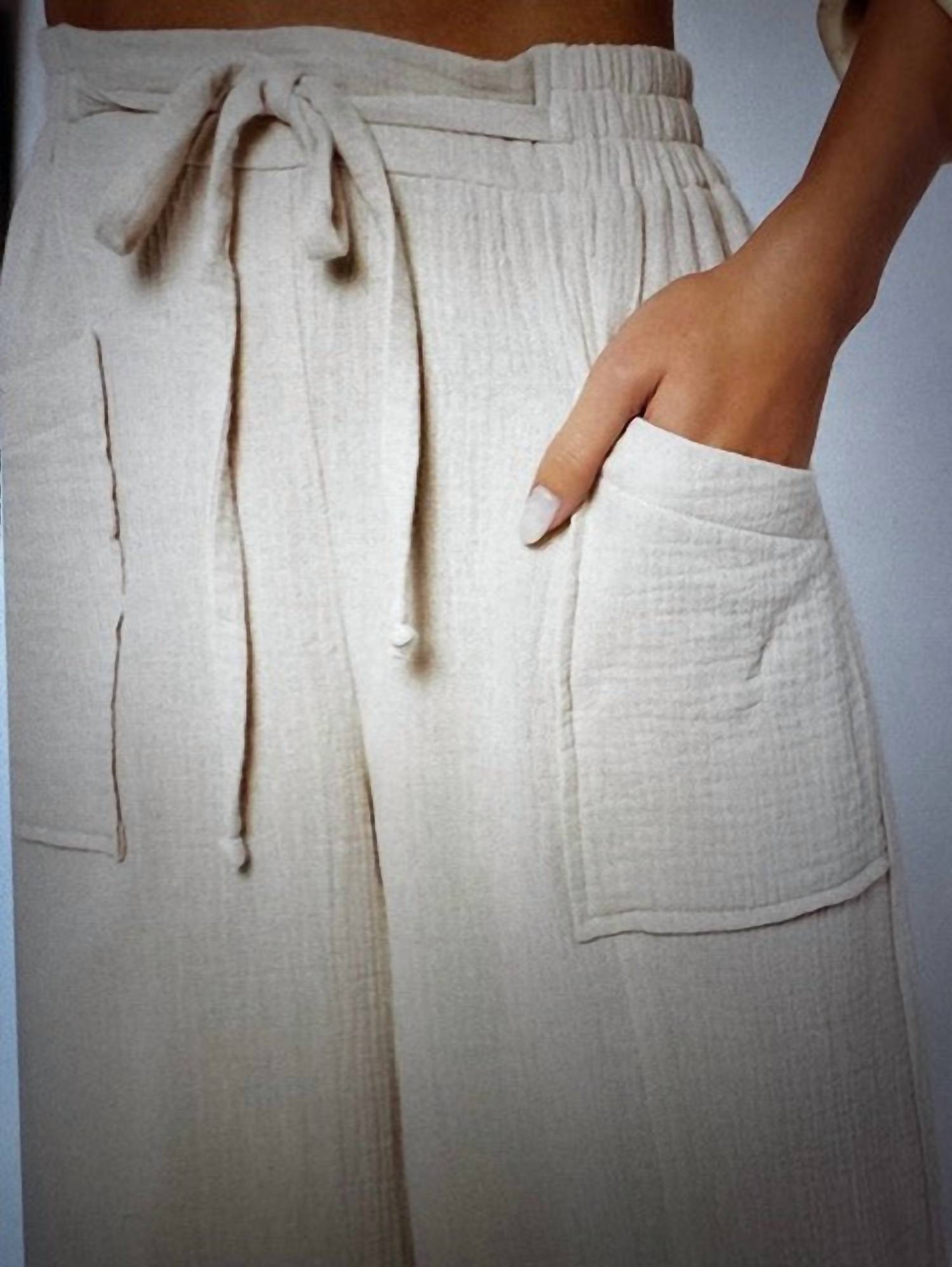 Kylie Paige - Cotton Gauze Drawstring Pants