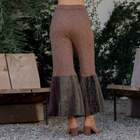 Young Threads - Bell Bottom Boho Pants With Crochet-sweater Fusion