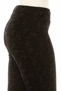 Zac & Rachel - Printed Velvet Ankle Pull-on Pants