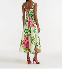 SALONI Sabrina Dress in saffier bouquet - women's dress - detail view