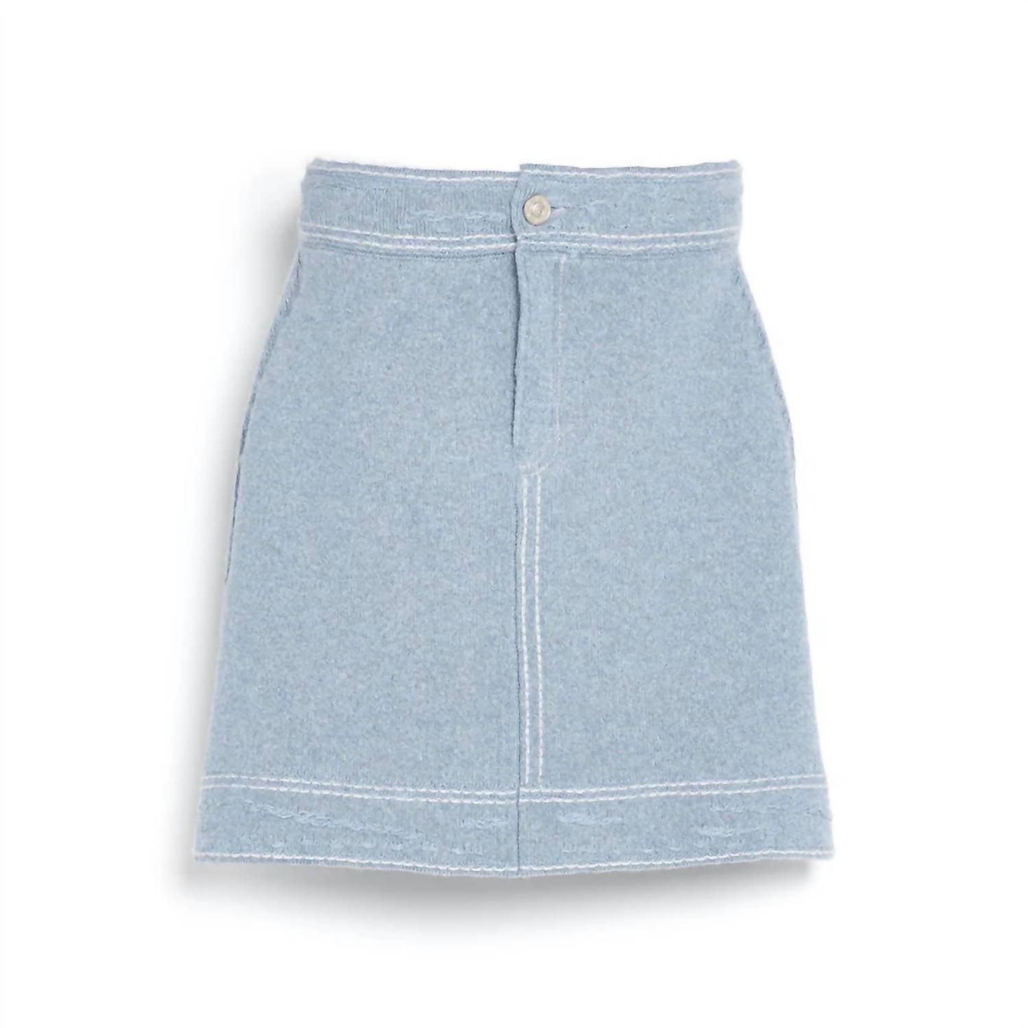 Barrie - Cashmere Cotton Denim Mini Skirt
