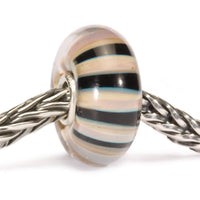 Trollbeads Women's Stripe Glass Bead Charm in beige multi - women's jewelry - detail view