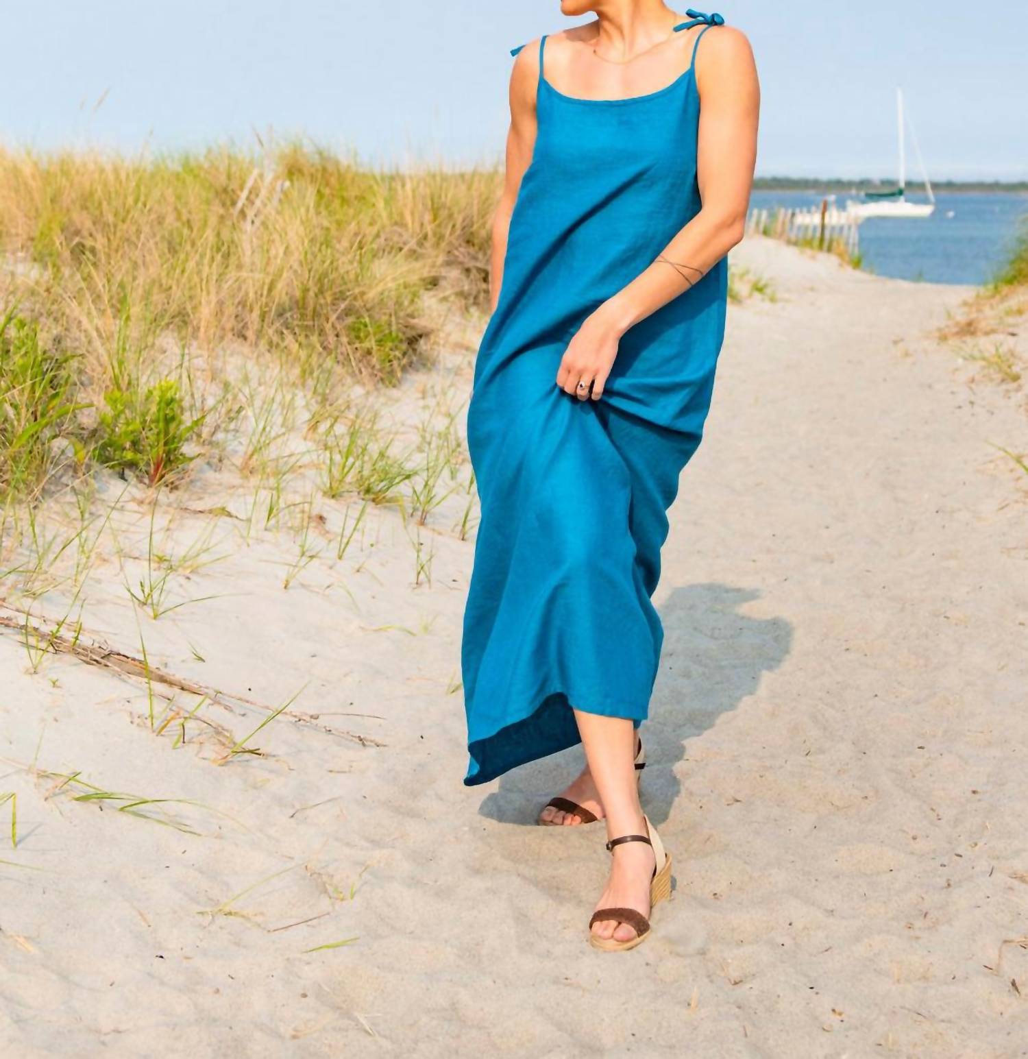 Line In The Sand - Pacific Linen Maxi Dress