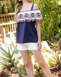 Thml - Viva Mexico Embroidered Flounce Top