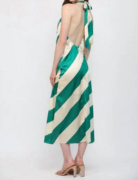 Fate - Diagonal Stripes Halter Dress