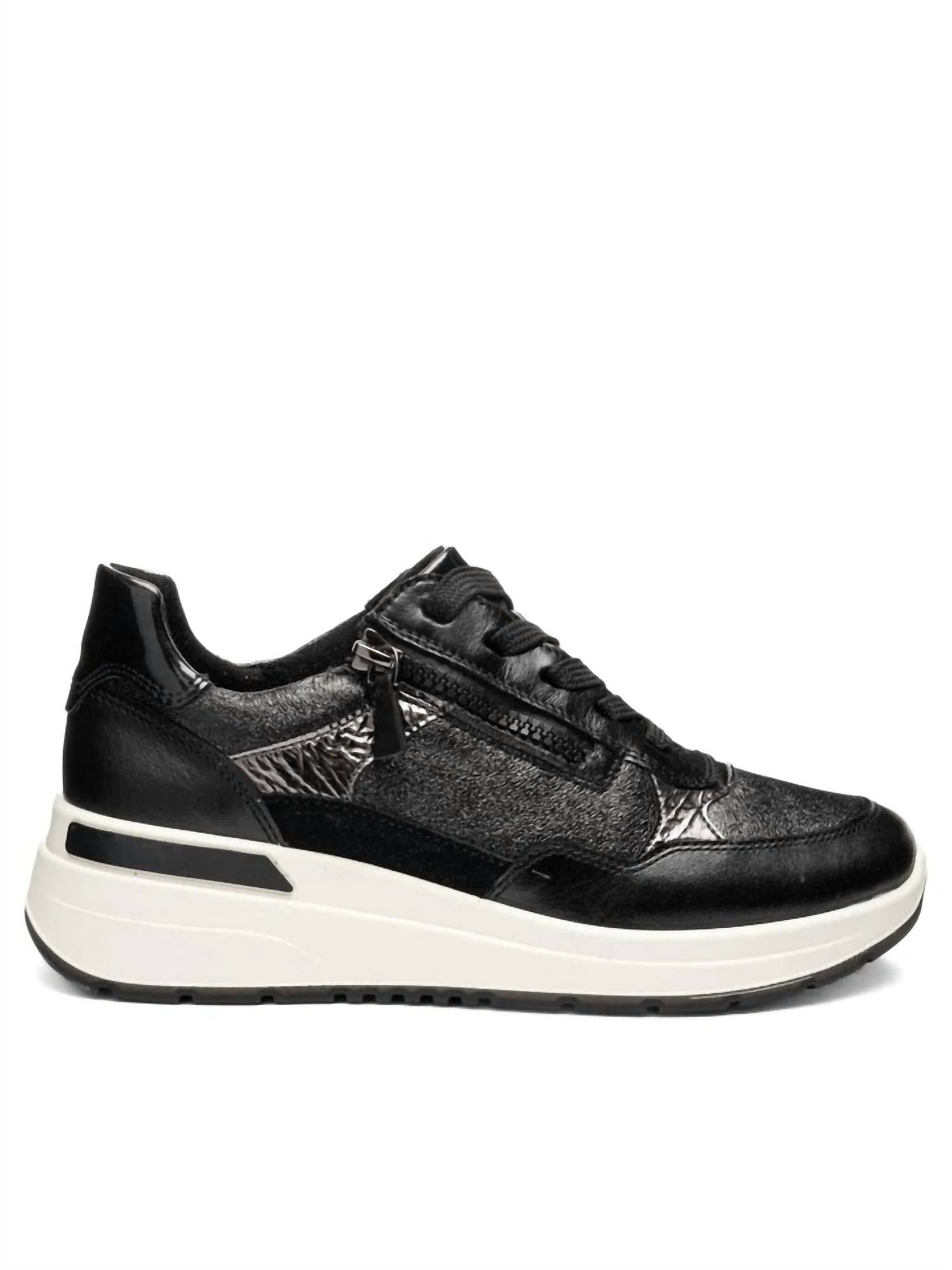 Ara Women's Gardenia Sneaker in black steel mirror - women's sneaker - alternate view