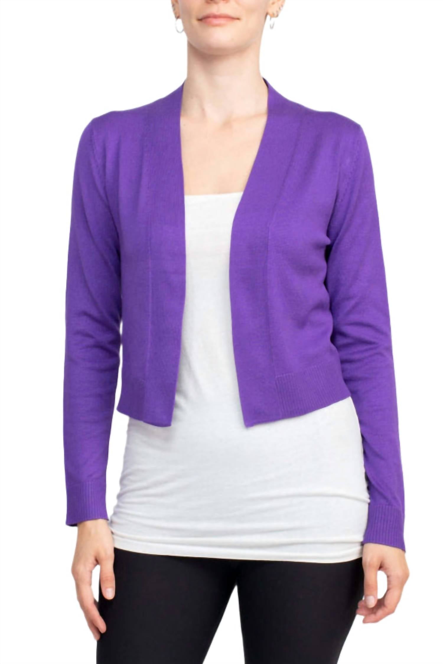 Eclectic Studio - Open Front Long Sleeve Cropped Bolero
