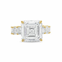 Diana M Jewels - Women's Asscher Lab-Grown Diamond Engagement Ring (8.00 Ct) - Elegant Plus