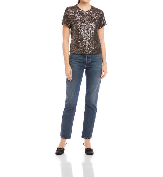Fifteen Twenty - Stacey Sequin Short Sleeve Top