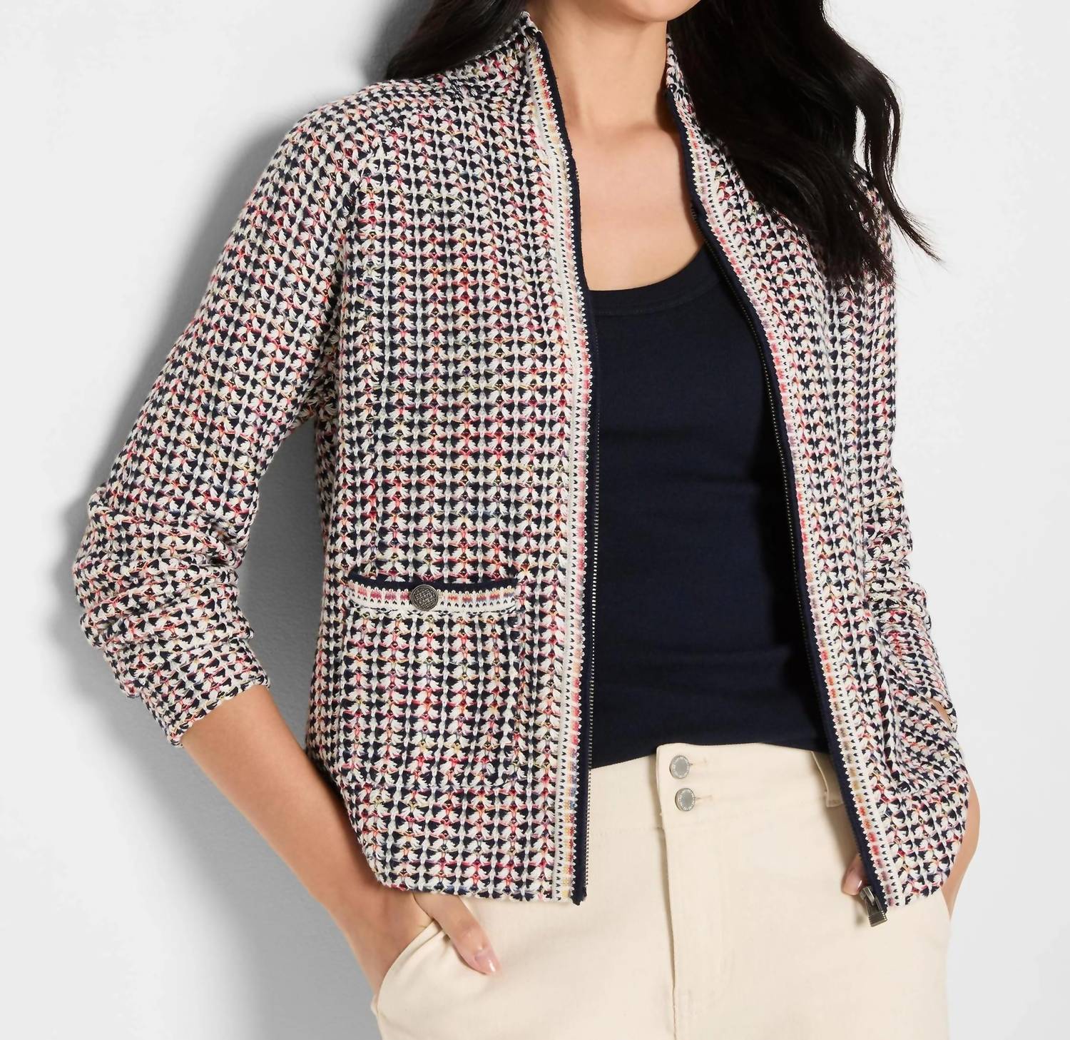 Nic + Zoe - Tuck Stitch Colorwheel Jacket