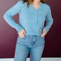 Staccato - Penn Ruffled Neck Henley Sweater