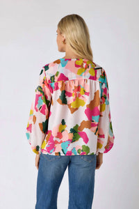 Crosby by Mollie Burch Nellie Blouse in botanic blush - women's blouse - detail view