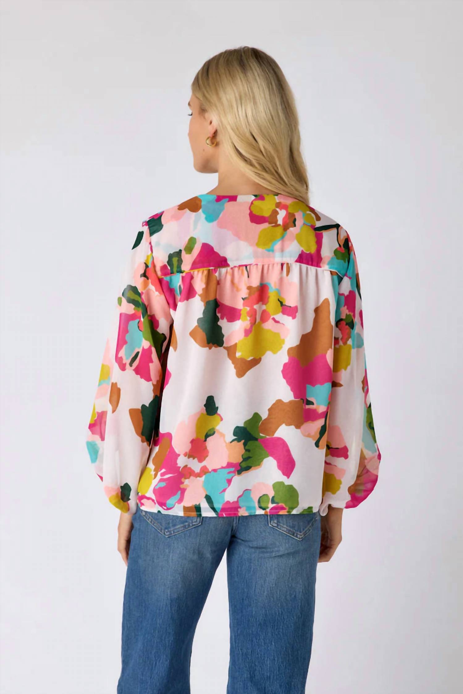 Crosby by Mollie Burch Nellie Blouse in botanic blush - women's blouse - detail view