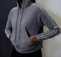 Brodie Cashmere - Bree Beaded Sleeve Cashmere Hoodie