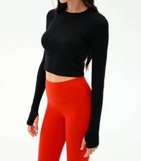 Splits59 - Louise Rib Long Sleeve Crop Tee