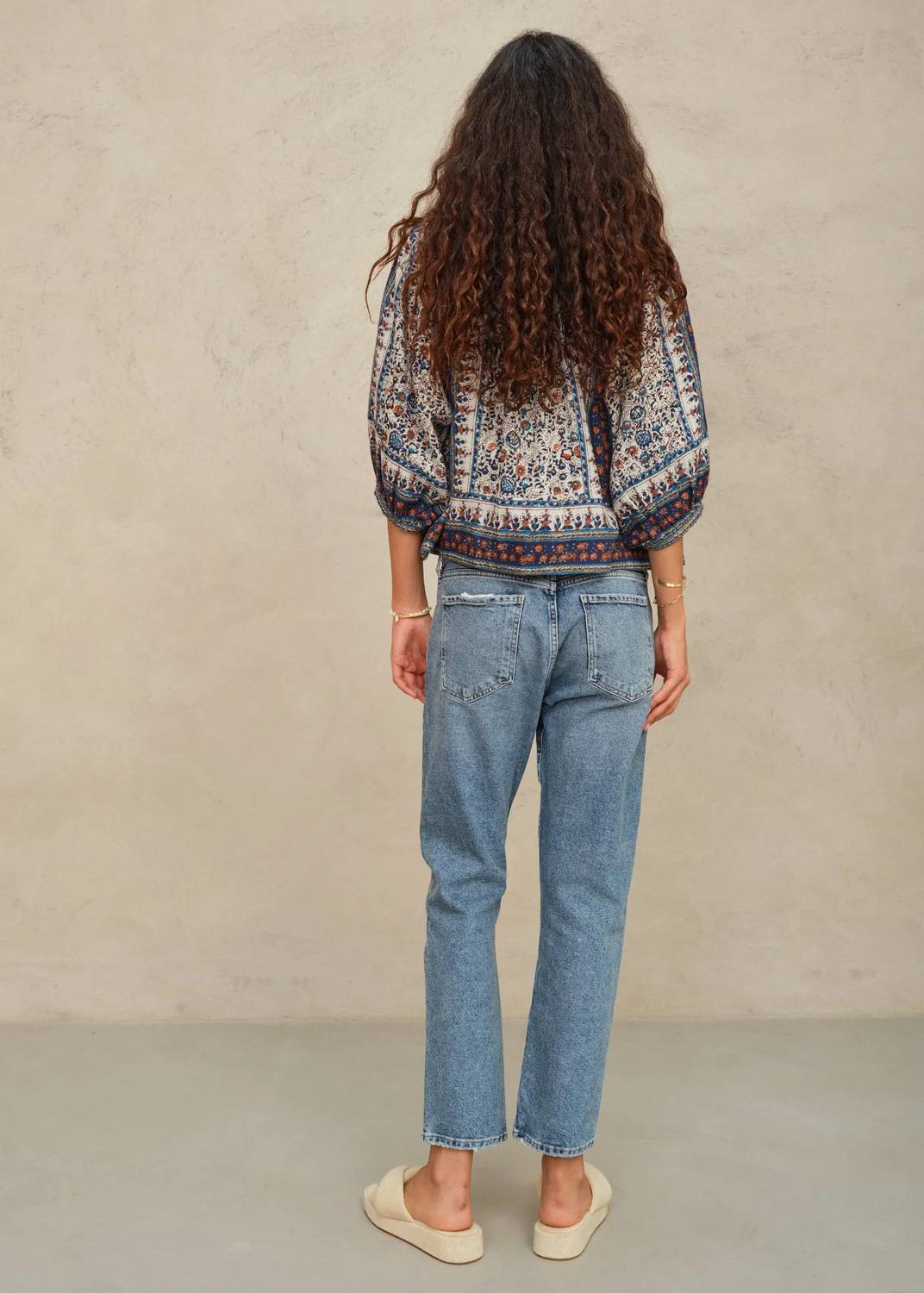 M.A.B.E. - Cass Print Woven Pin-stripe Jacket