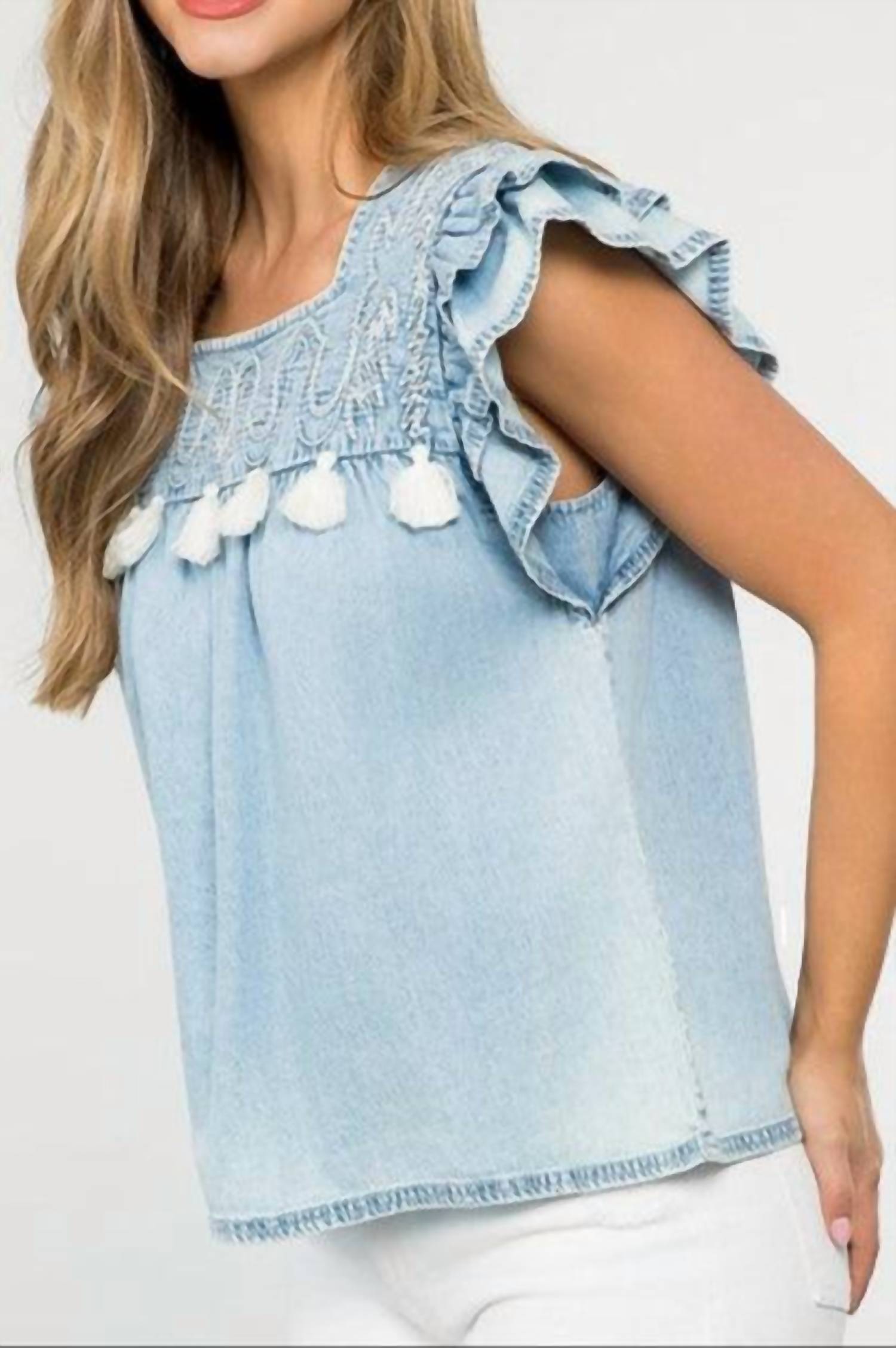Thml - Abounding In Love Square Neck Top