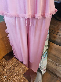 Made In Italy - Women's Silk Pant With Fringe