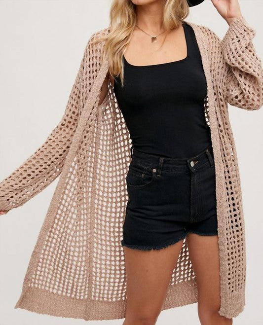 Bluivy - Open Knit Longline Cardigan