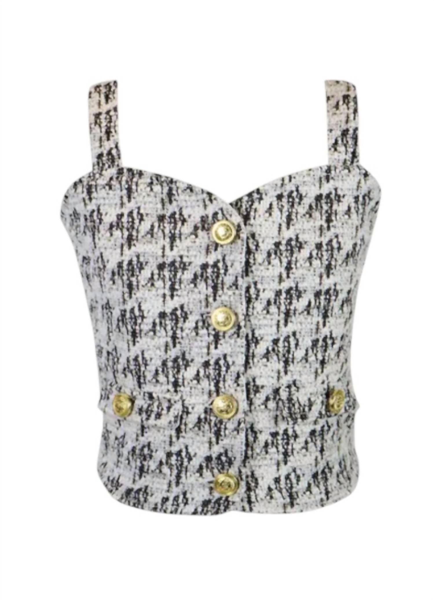 Flowers By Zoe - Girls Tweed Button Top