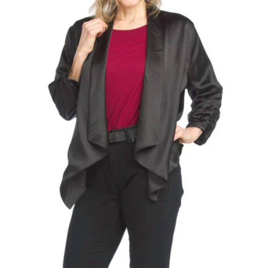Papillon - Satin Blazer With Ruched Sleeves
