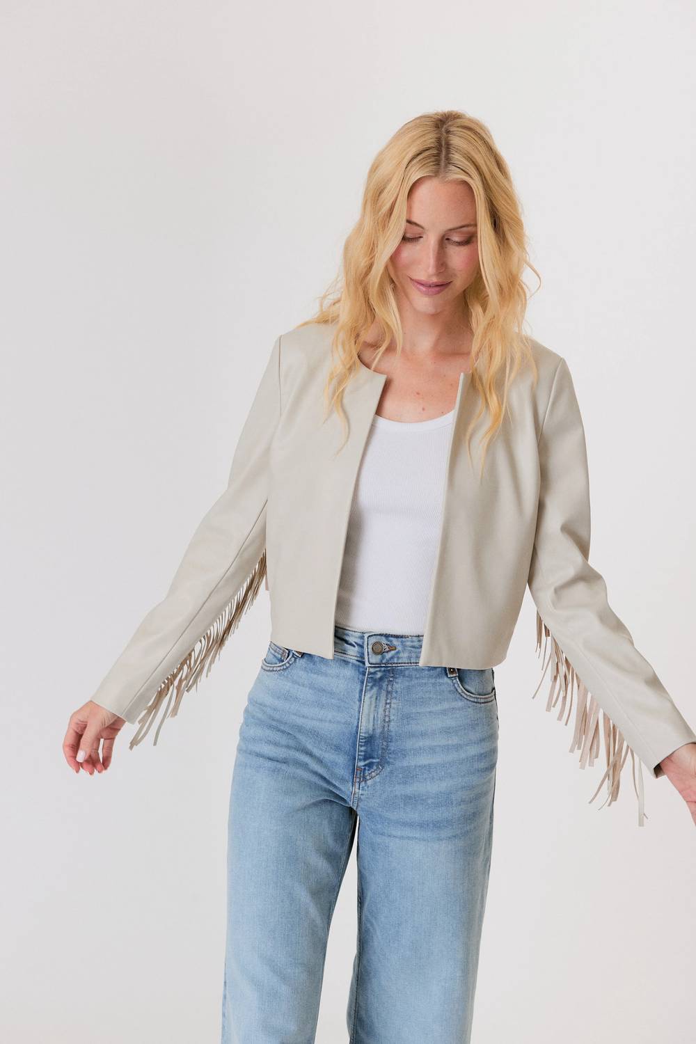 J. Society - Fringe Cropped Cardigan