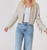 J. Society - Fringe Cropped Cardigan