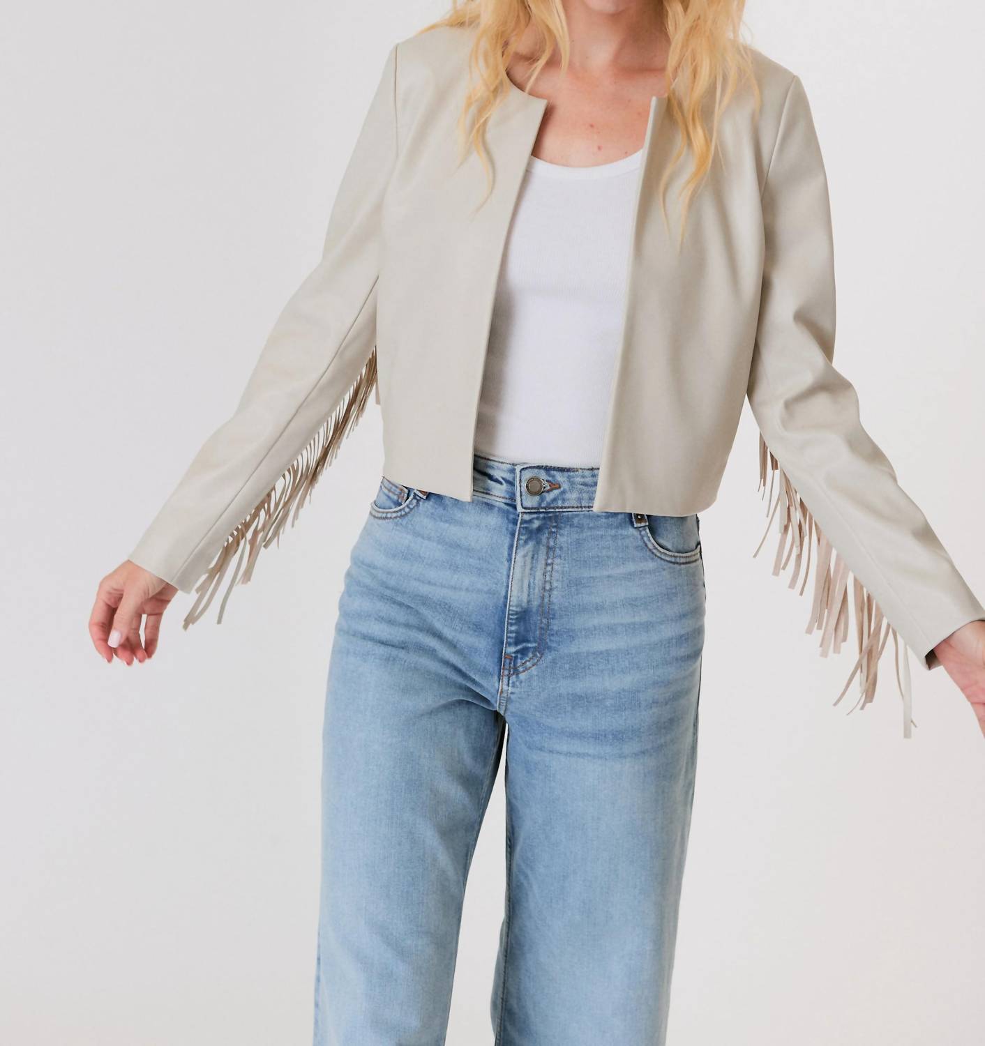 J. Society - Fringe Cropped Cardigan