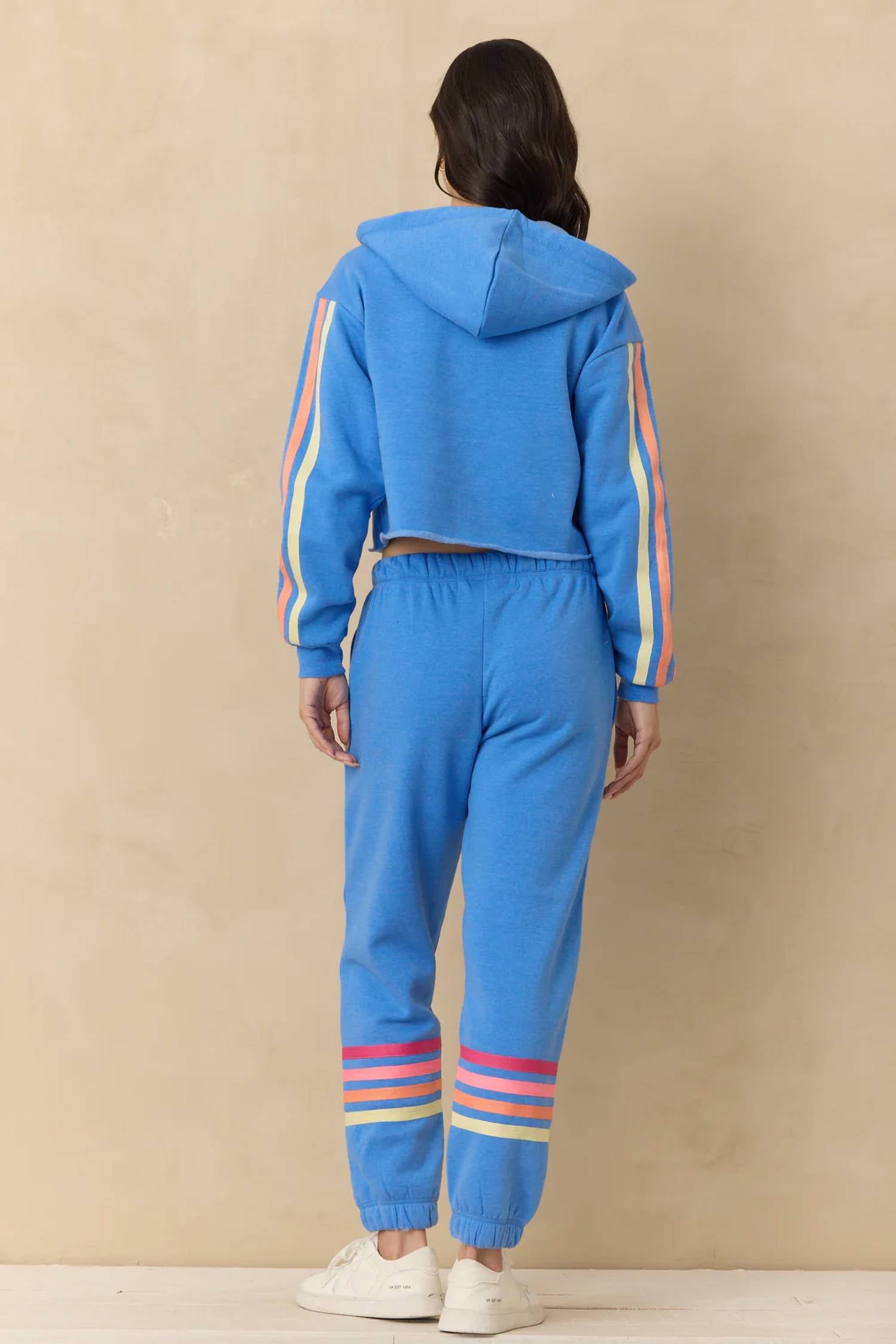 Vintage Havana - Striped Fleece Zip Up Hoodie