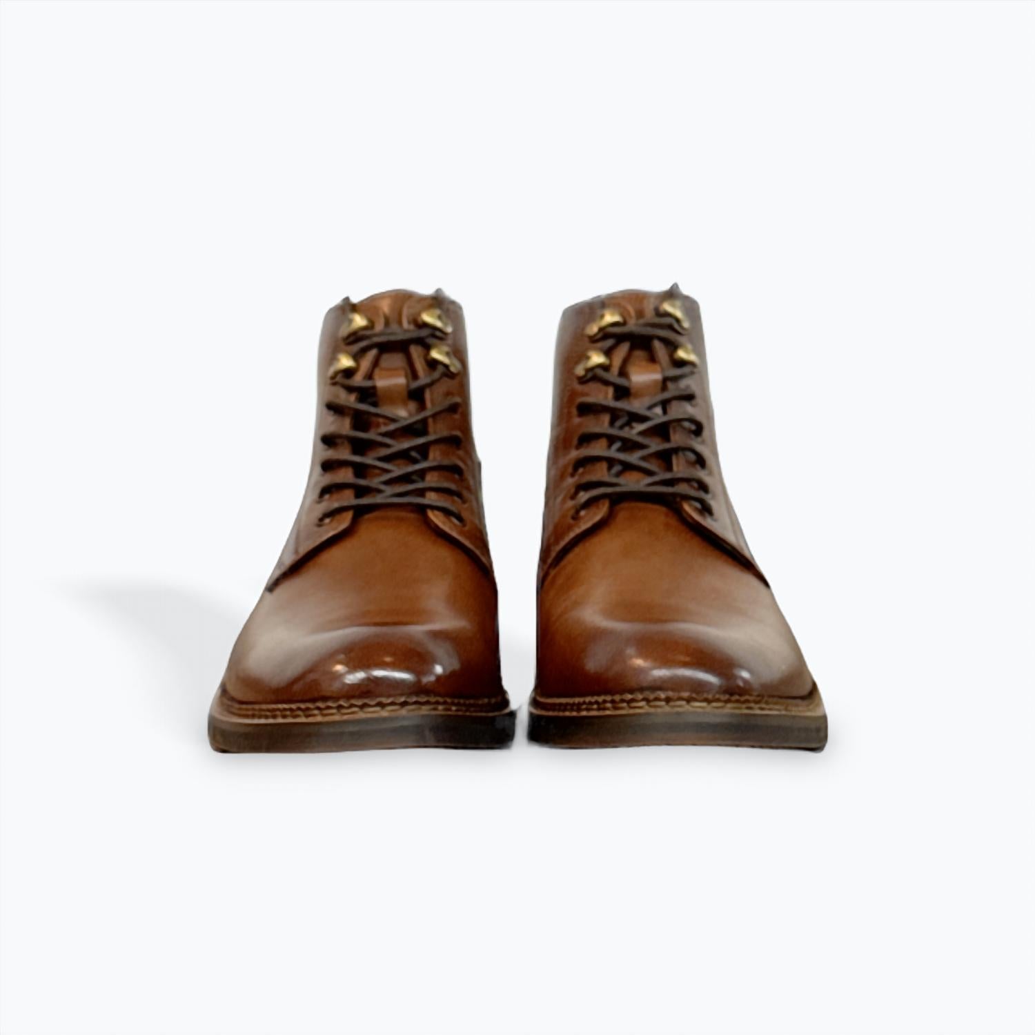 STEVE MADDEN Men's Noby Leather Lace Up Boot in tan - men's boots - detail view