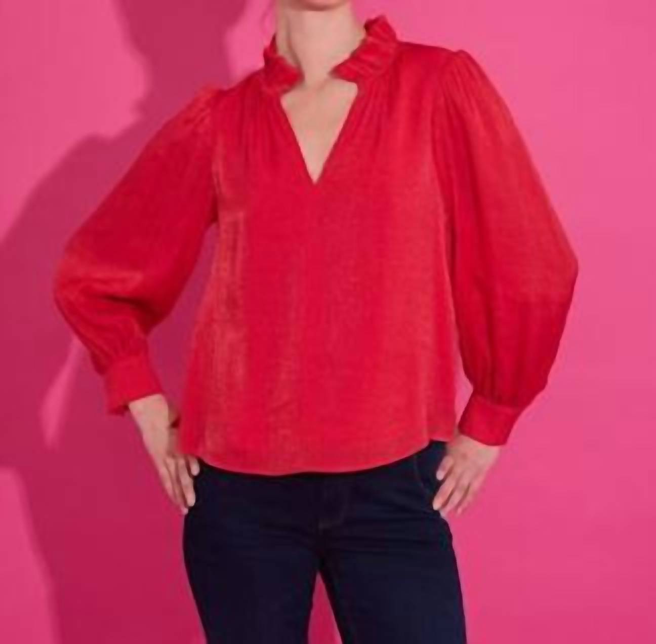 Alden Adair Phoebe Top in lipstick 1 - women's blouse - view 4