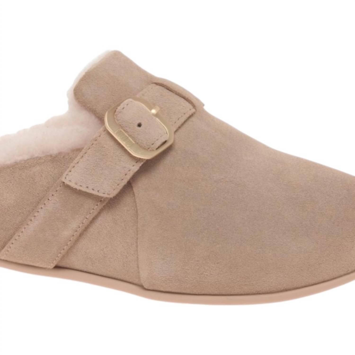 Fitflop - Women's Chrissie Buckle Shearling-lined Suede Slippers