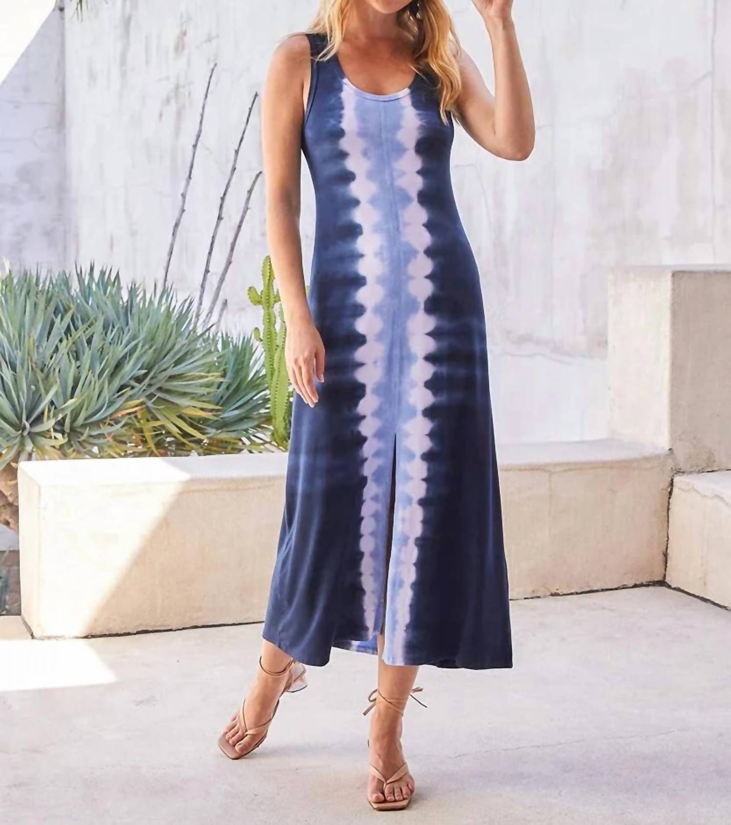 Karen Kane - Front Slit Midi Tie Dye Dress