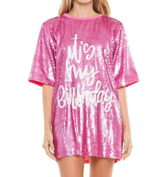 Why Dress - It's My Birthday Sequin Shirt Dress