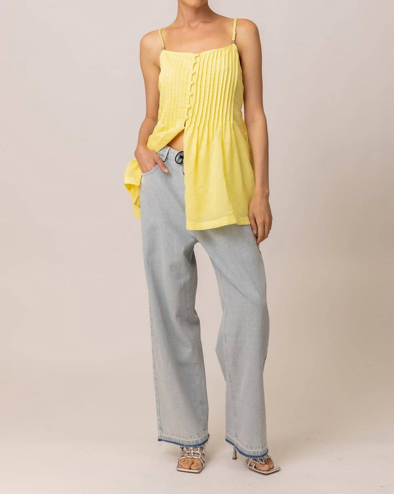 Line And Dot - Calisto Braided Strap With Beads Top