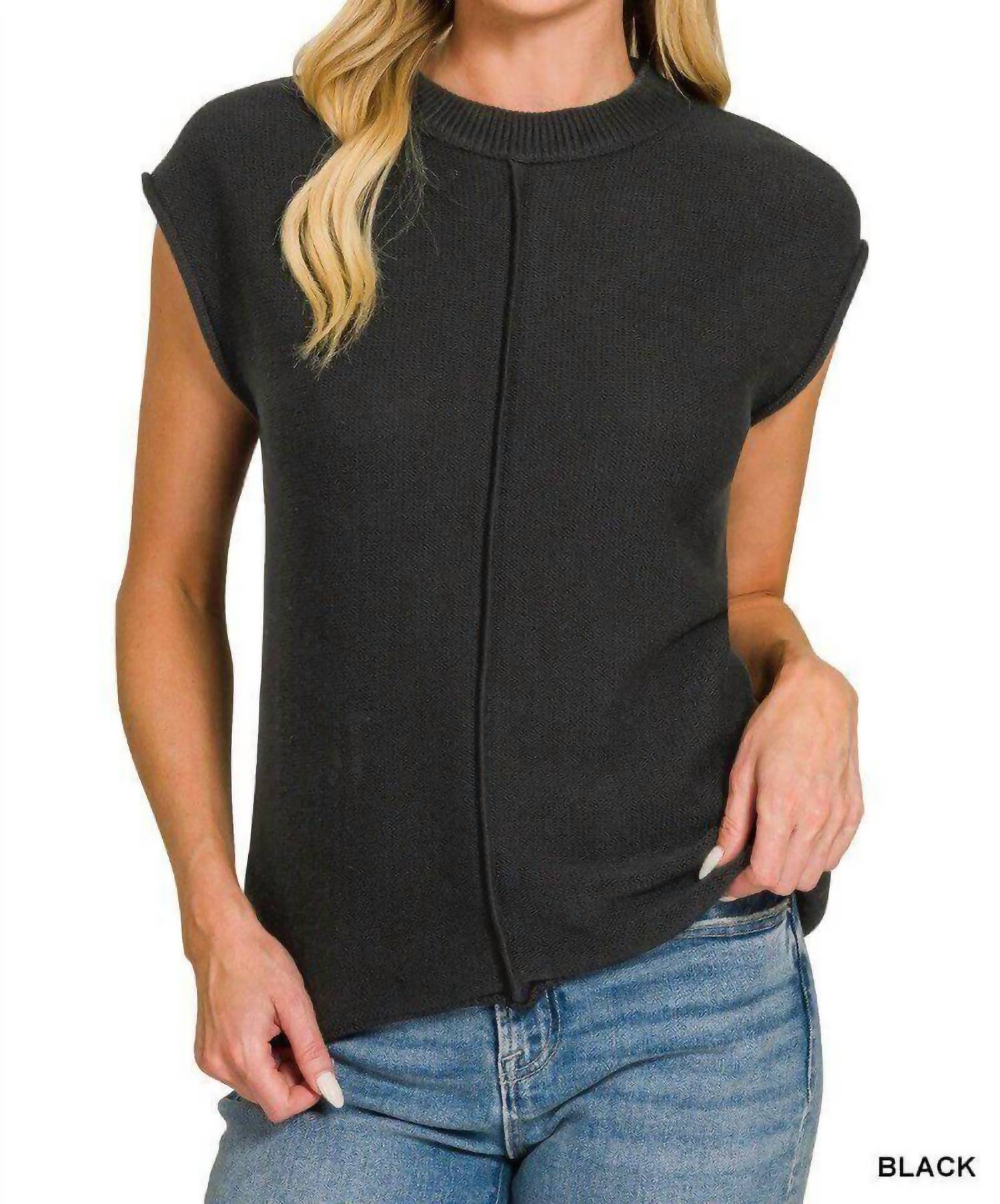 Zenana - Greta Center Seam Crew Sweater