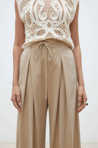 Suncoo - Jeff Wide-leg Darted Pants
