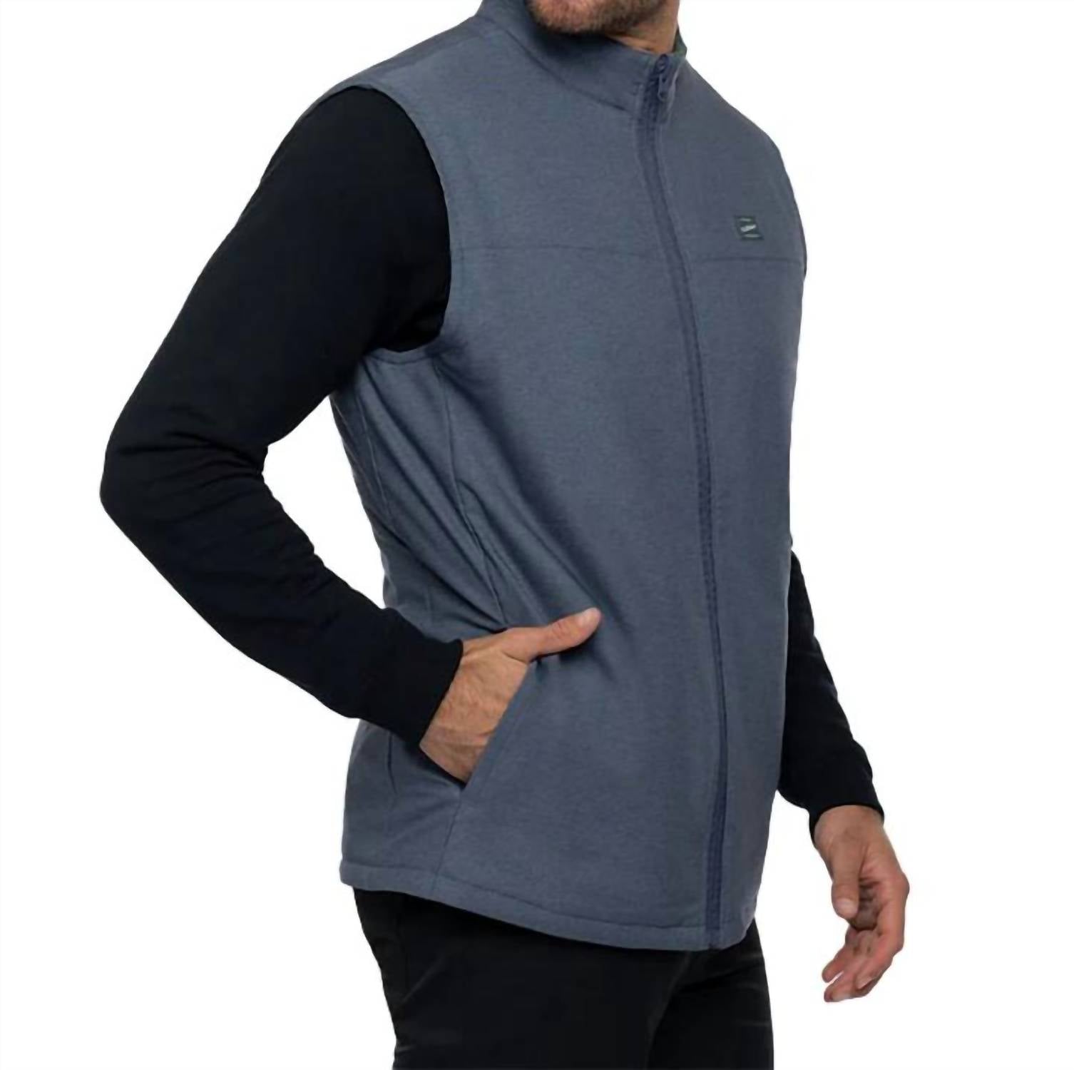 TravisMathew Men's Clear Cut Vest in insignia vintage indigo 1 - men's jacket - alternate view