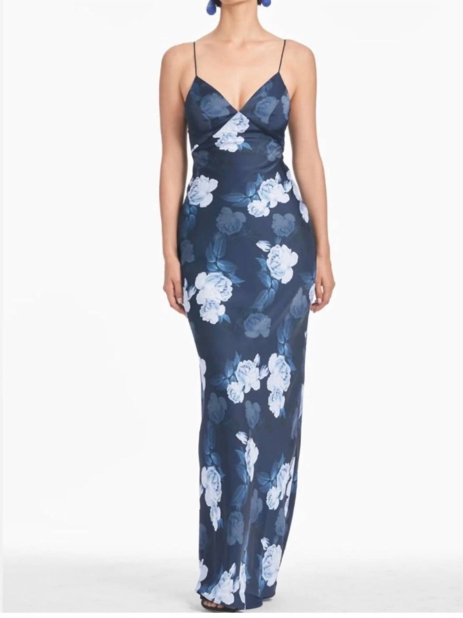 SACHIN & BABI Alta Midnight Glacial Rose Gown in night sky blue oculata - women's dress