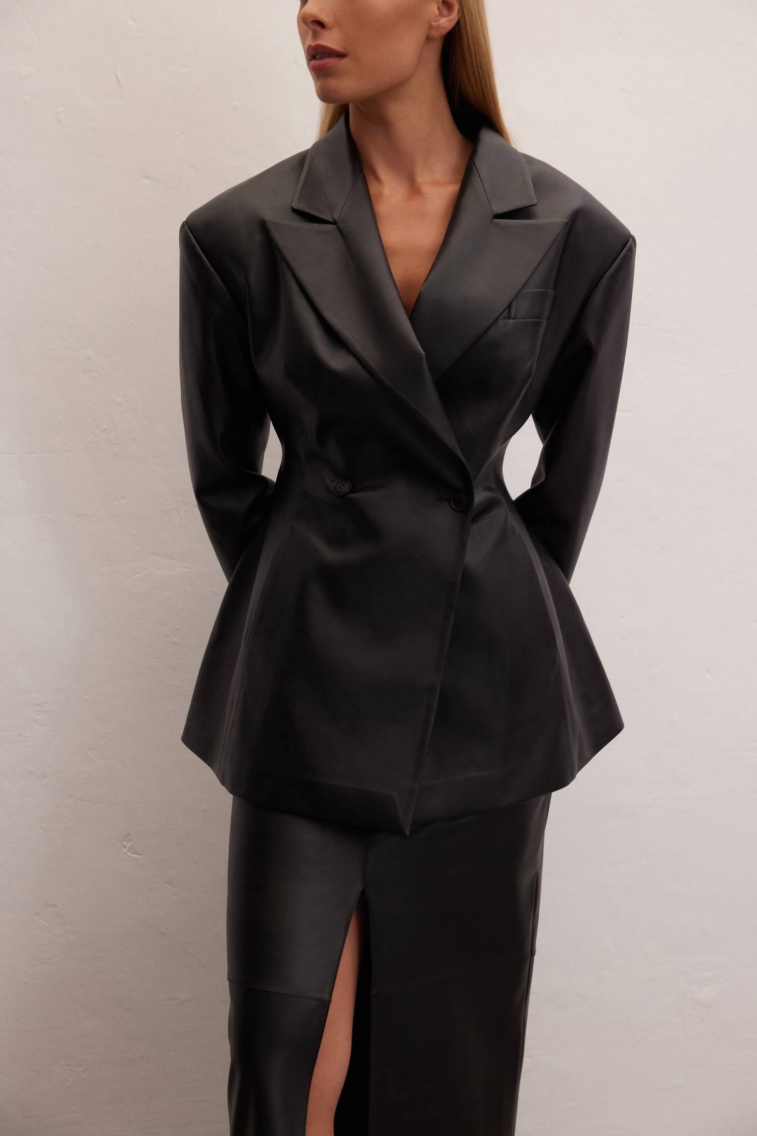 Le Cle - Eclipse Leather Blazer