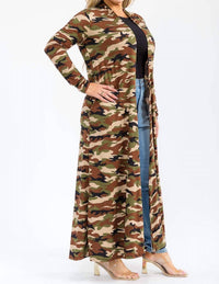 Karen T Design - Long Sleeve Maxi Length Open Front Cardigan