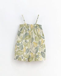 Play Up - Girls Watercolor Leaf Woven Jumpsuit