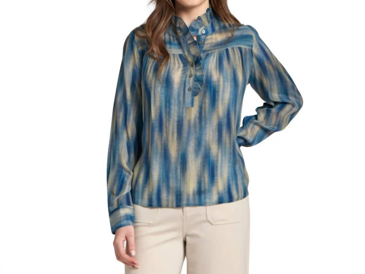 Apny - Ruffle Half Placket Blouse
