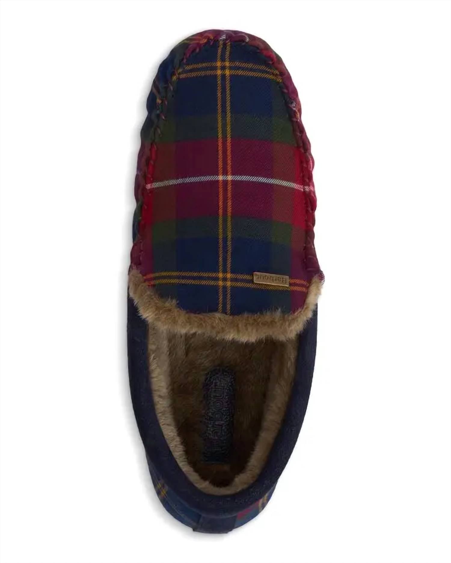 Barbour Men's Monty Moccasin in winterberry - men's loafer - detail view