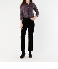 Ann Mashburn Hattie Shirt in navy red stewart tartan poplin - women's shirt - view 6
