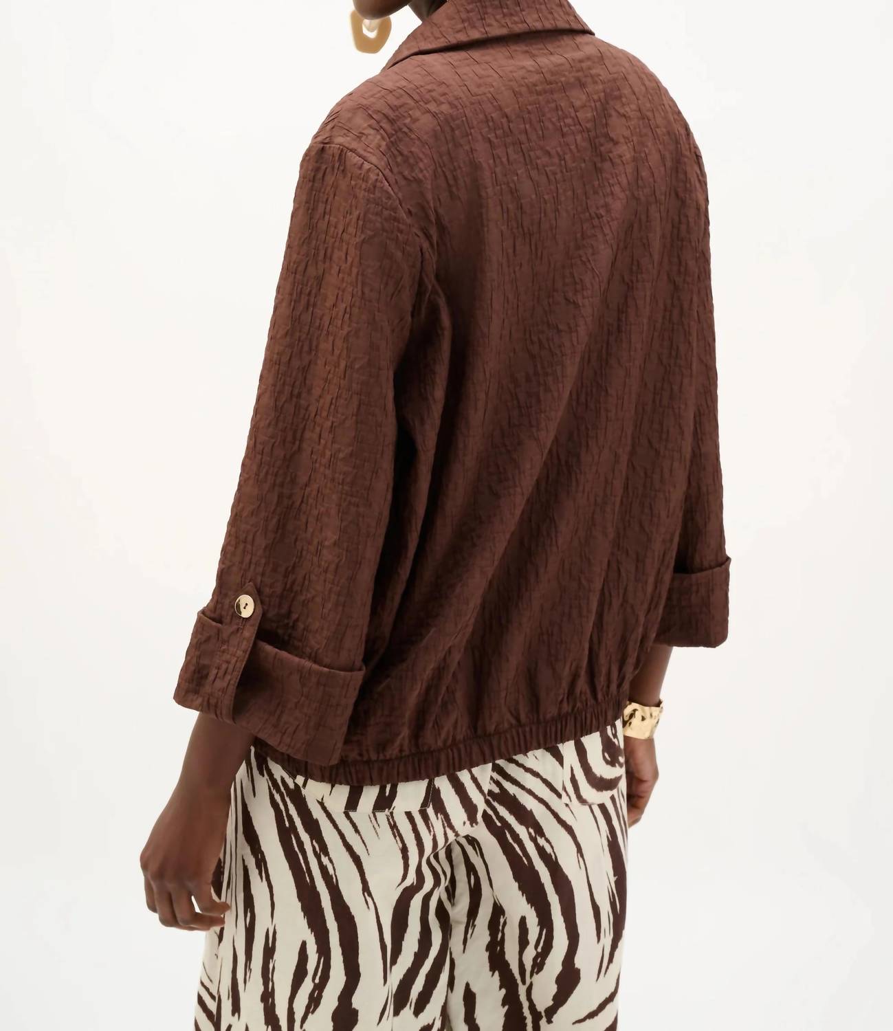 Joseph Ribkoff - Textured Zip Front Bomber Jacket