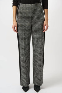 Joseph Ribkoff - Plaid Mid Rise Wide Leg Trousers