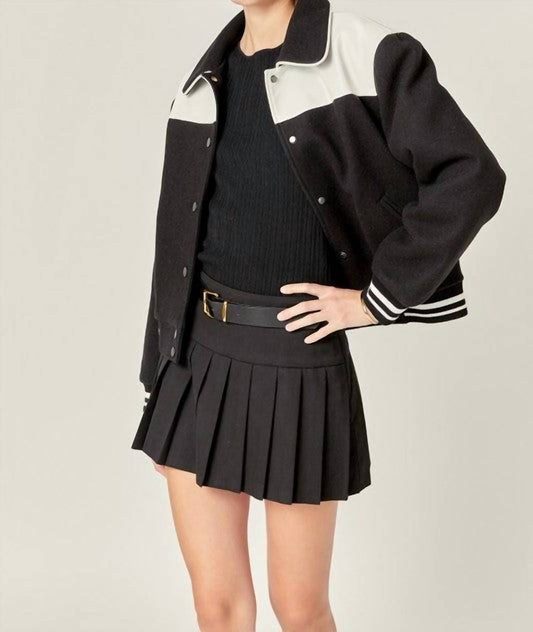 English Factory - Vegan Leather Bomber Jacket