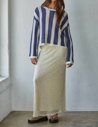 By Together - Crochet Striped Top