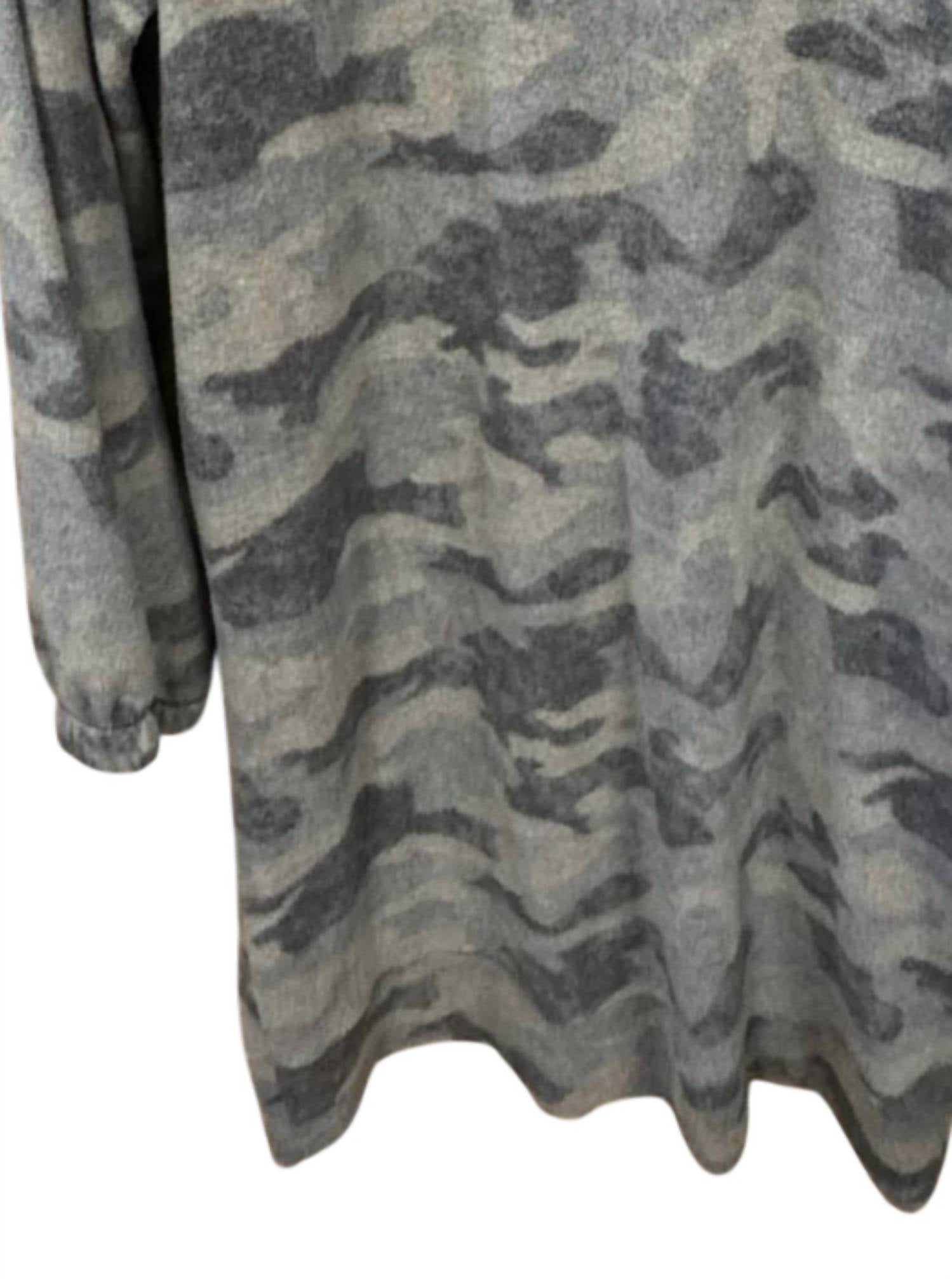Carole Christian Women's Soft Fleece Dress in camo - women's dress - detail view